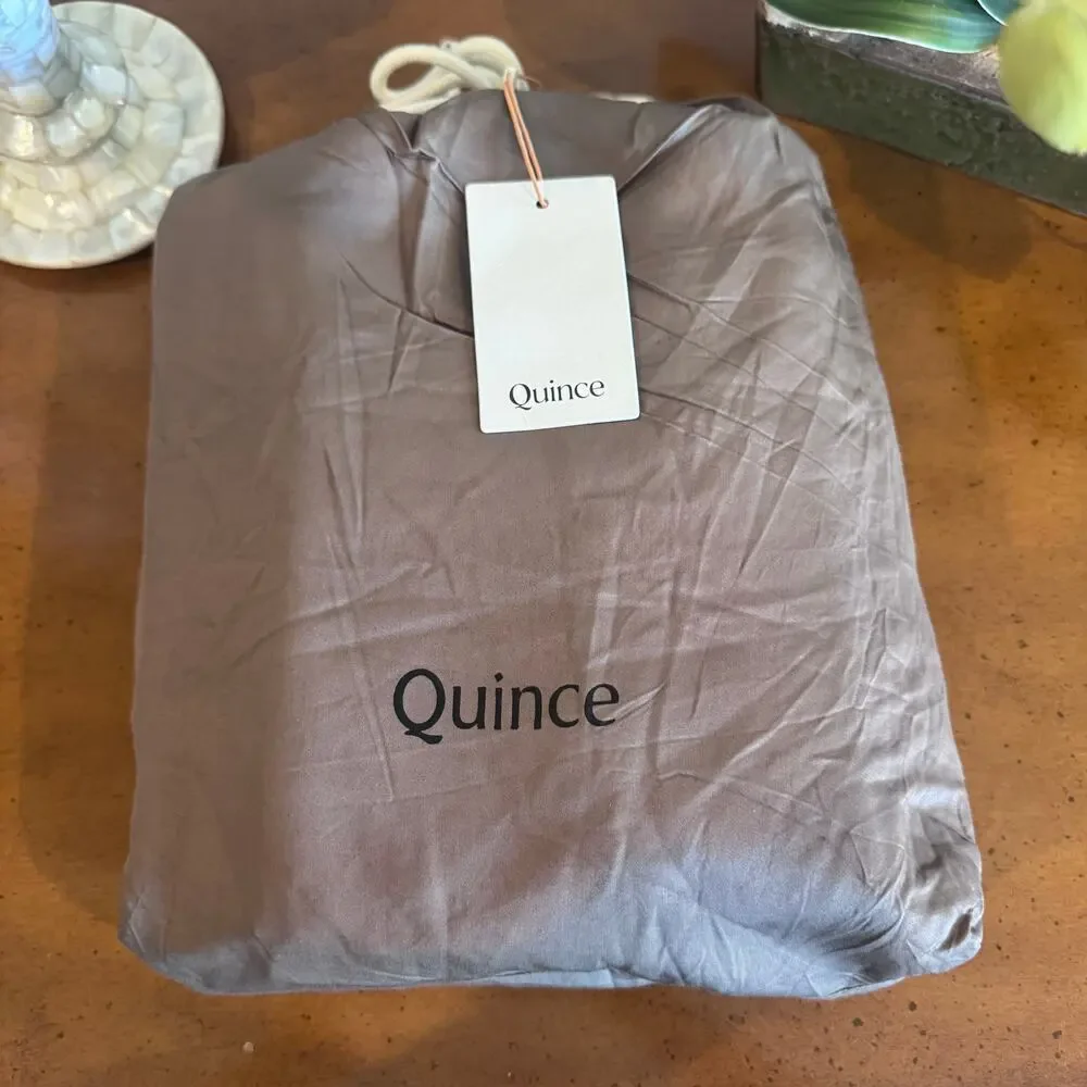 Quince Organic Bamboo Duvet Cover Set Walnut Full/Queen NWOT
